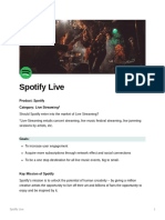 Product: Spotify Category: Live Streaming