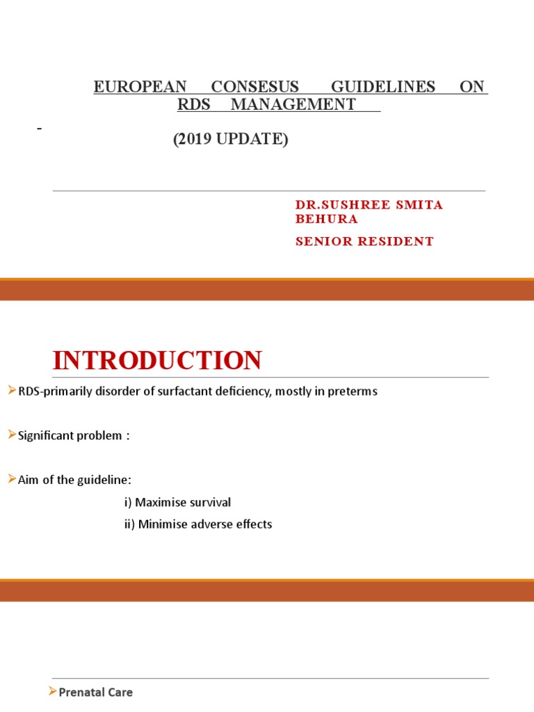 European Guidelines for RDS Management | PDF | Pulmonology | Clinical ...