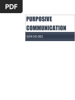 Purposive Communication: Gen Ed 001