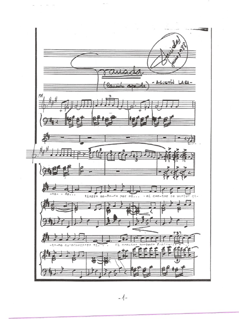Granada Cancion Agustin Lara _ Free Granada by Agustín Lara sheet music ...