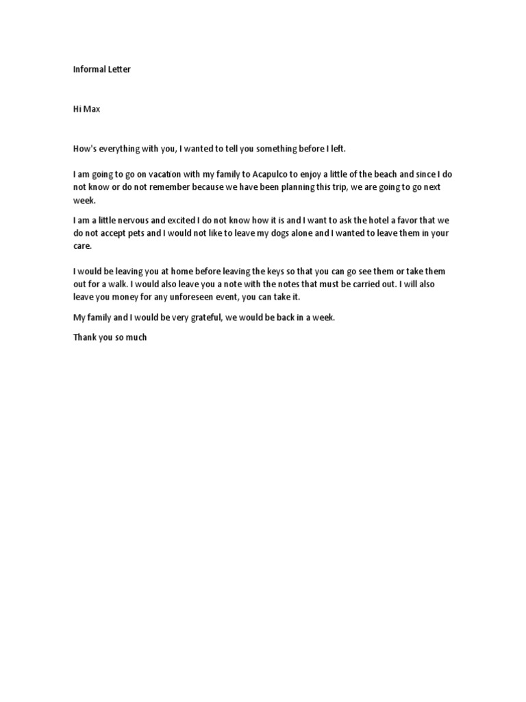Informal Letter | PDF