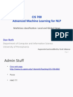 CIS 700 Advanced Machine Learning For NLP: Dan Roth