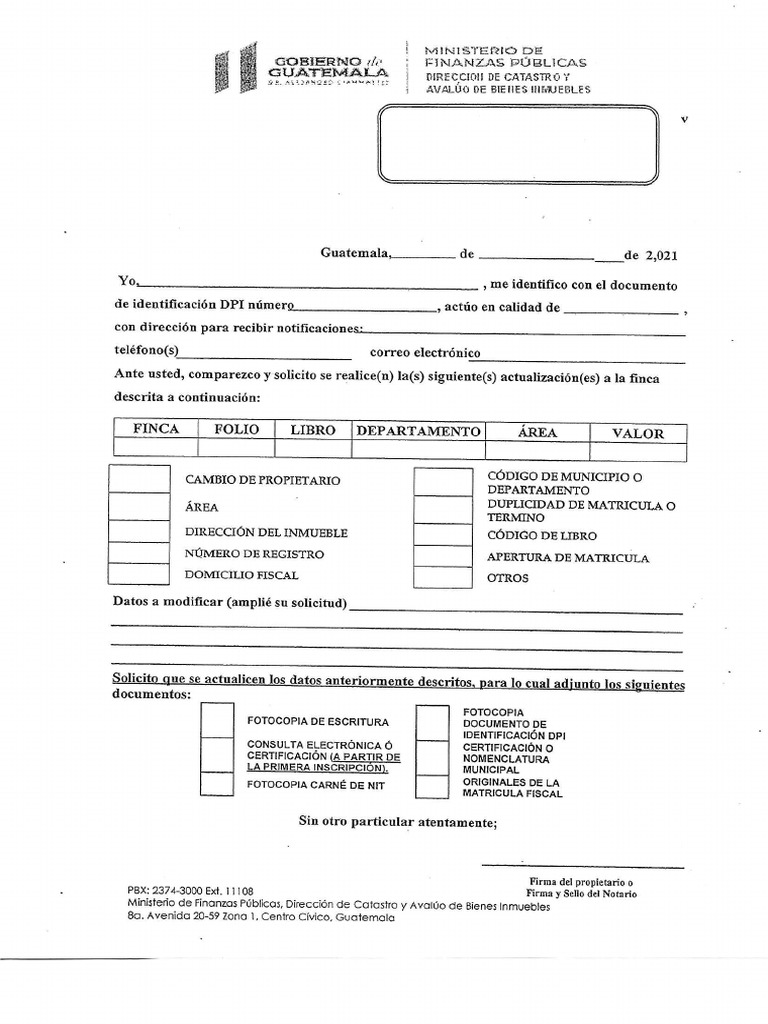 Formulario rectificaci n dicabi fincas pdf
