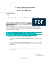 Documentos para Certificacíon