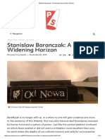 Stanislaw Baranczak - A Widening Horizon - Public Seminar