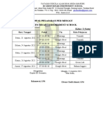 Jadwal Pelajaran Per Minggu