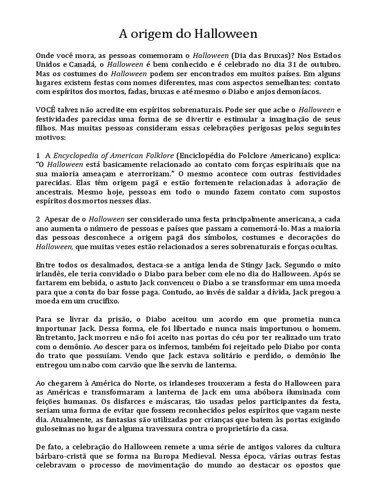 Origem e História do Halloween | PDF | Dia das Bruxas