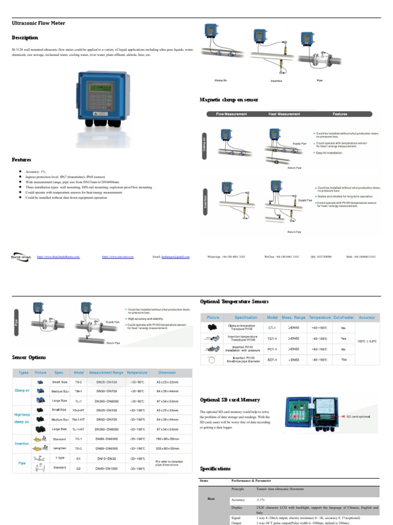 Ultrasonic Flow Meter | PDF | Flow Measurement | Pipe (Fluid Conveyance)