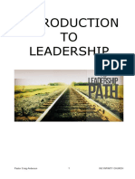 Introduction To Leadership Aug 2017