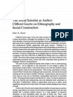 The Social Scientist As Author: Clifford Geertz On Ethnography and Social Construction