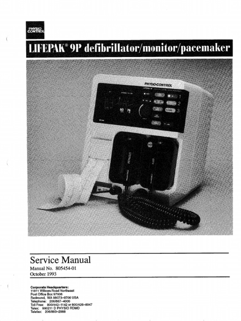 Physio Control Lifepak 9P Defibrillator Service Manual PDF