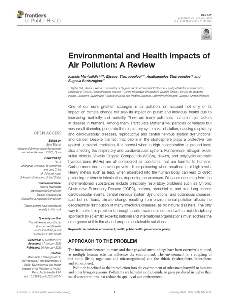 Environmental and Health Impacts of Air Pollution | PDF | Air Pollution ...