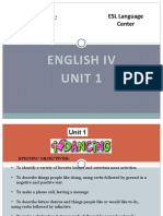 English Iv Unit 1: ESL Language Center