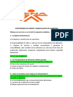 Cuestionario Manipulacion de Alimentos 1.1