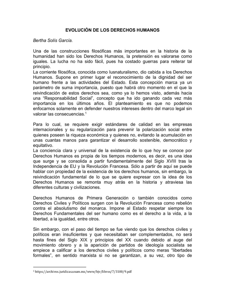 Evolución de los Derechos Humanos | PDF | Derechos humanos | Constitución