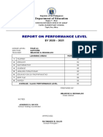 Report On Performance Level: Department of Education