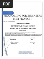 Programing For Engineers Mini Project 1