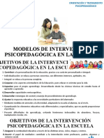 Modelos de Intervención Psicopedagógica en La Escuela