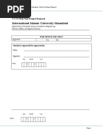 International Islamic University Islamabad: 1.1.1.1 Final Year Project Proposal