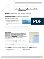 Student Exploration: Determining Density Via Water Displacement