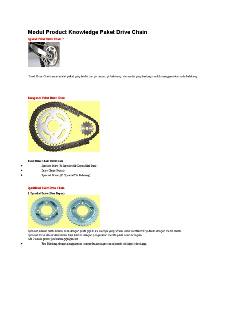 Pengetahuan Dasar Paket Drive Chain | PDF | Teknologi & Rekayasa