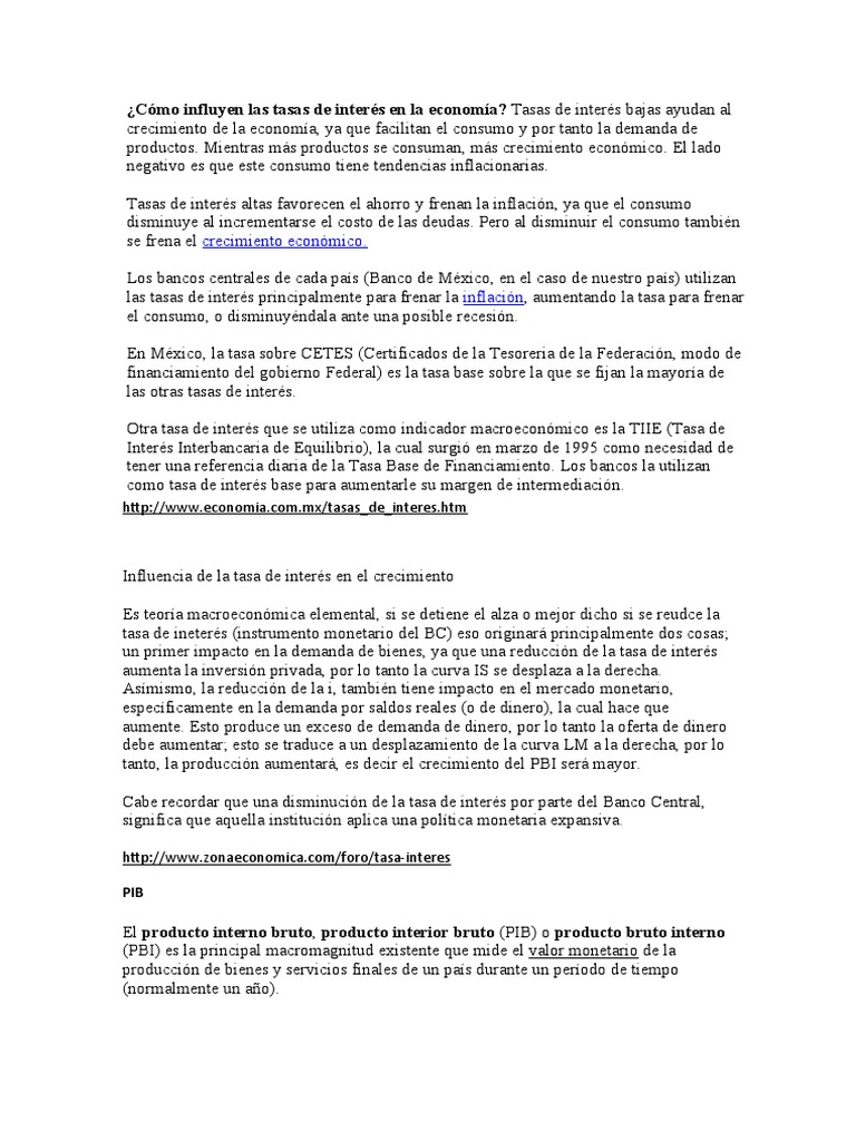 Impacto de Tasas de Interés en Economía | PDF | Tipo de cambio ...