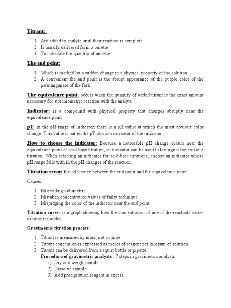 Understanding Titration Techniques and Concepts | PDF | Chemistry ...