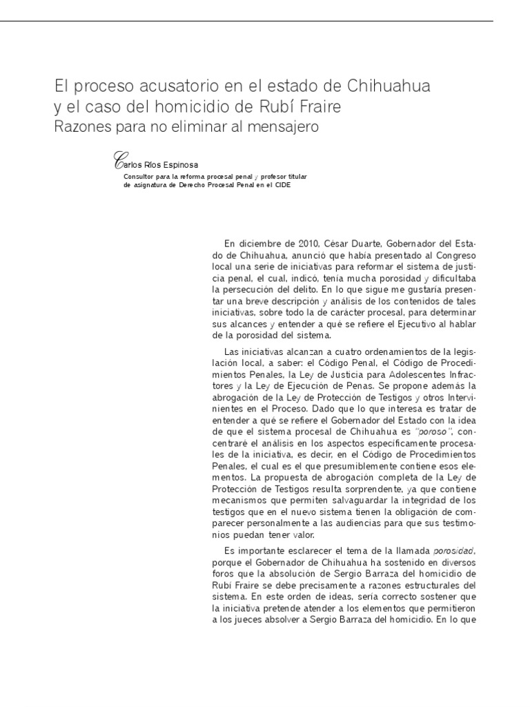 Reformas al sistema penal en Chihuahua | PDF | Derecho penal | Ley procesal