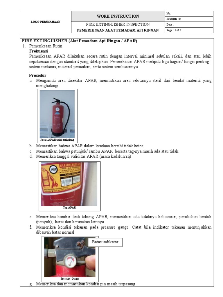 Panduan Pemeriksaan APAR Rutin | PDF