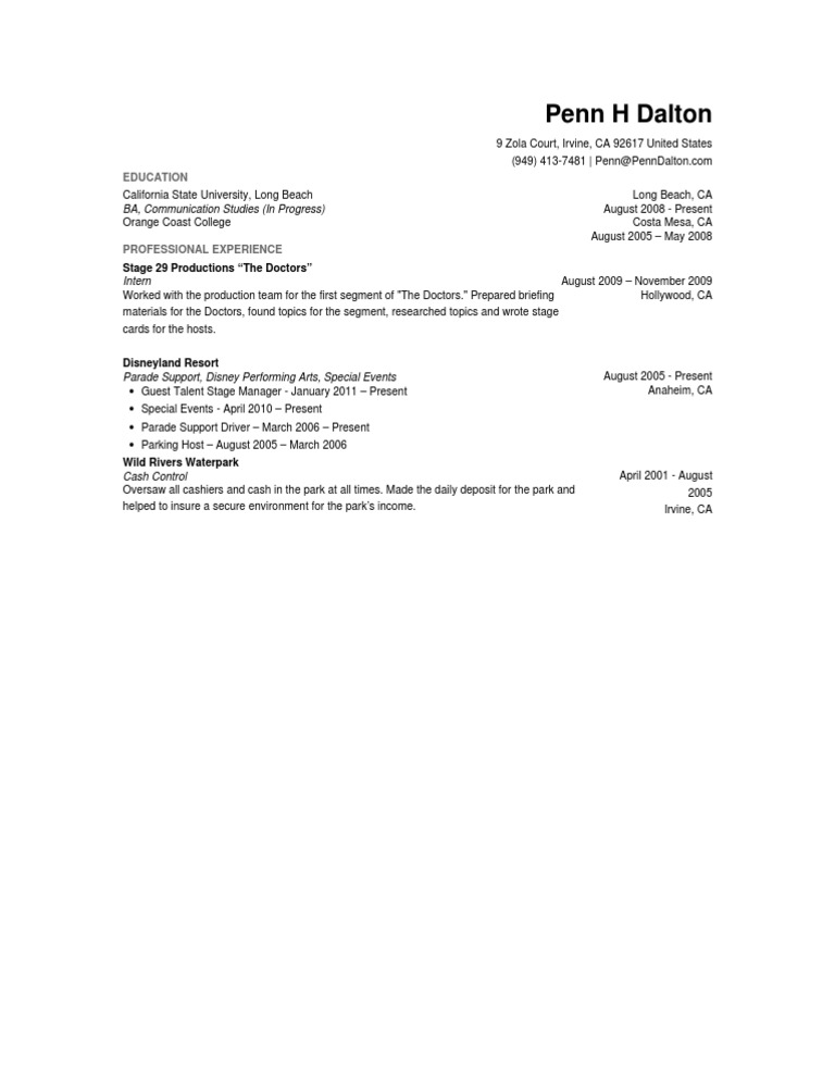 Penn Dalton Resume | PDF