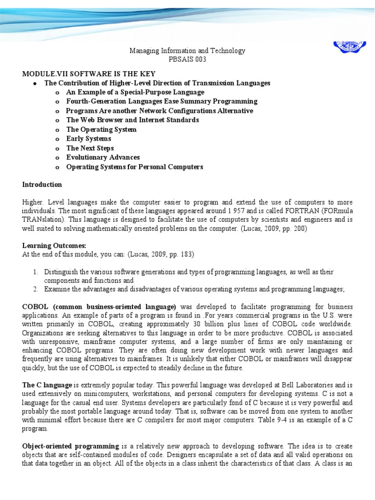 Module.7 Software Is The Key | PDF | Operating System | Computer ...