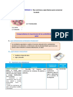 DIA 1 SESION DE APRENDIZAJE Comprendemos La Importancia de Los Carbohidratos en La Salud