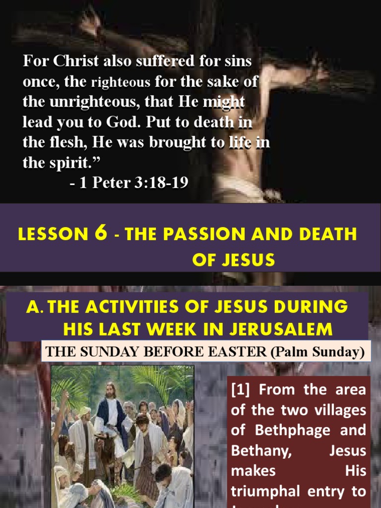 6 Passion And Death Of Jesus Pdf Jesus Sin