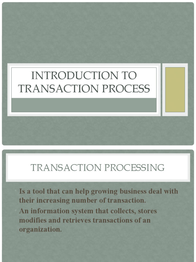 2 - Introduction To Transaction Processing | PDF | Receipt | Inventory