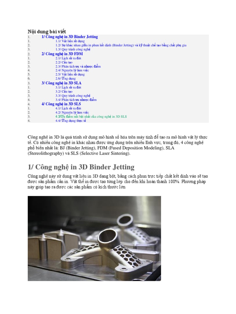 1 số Công nghệ in 3D | PDF