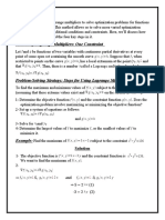 Method of Lagrange Multipliers: One Constraint: Called A Lagrange Multiplier, For Which