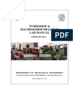 Workshop & Machineshop Practice Lab Manual: (18MEL38A/48A)