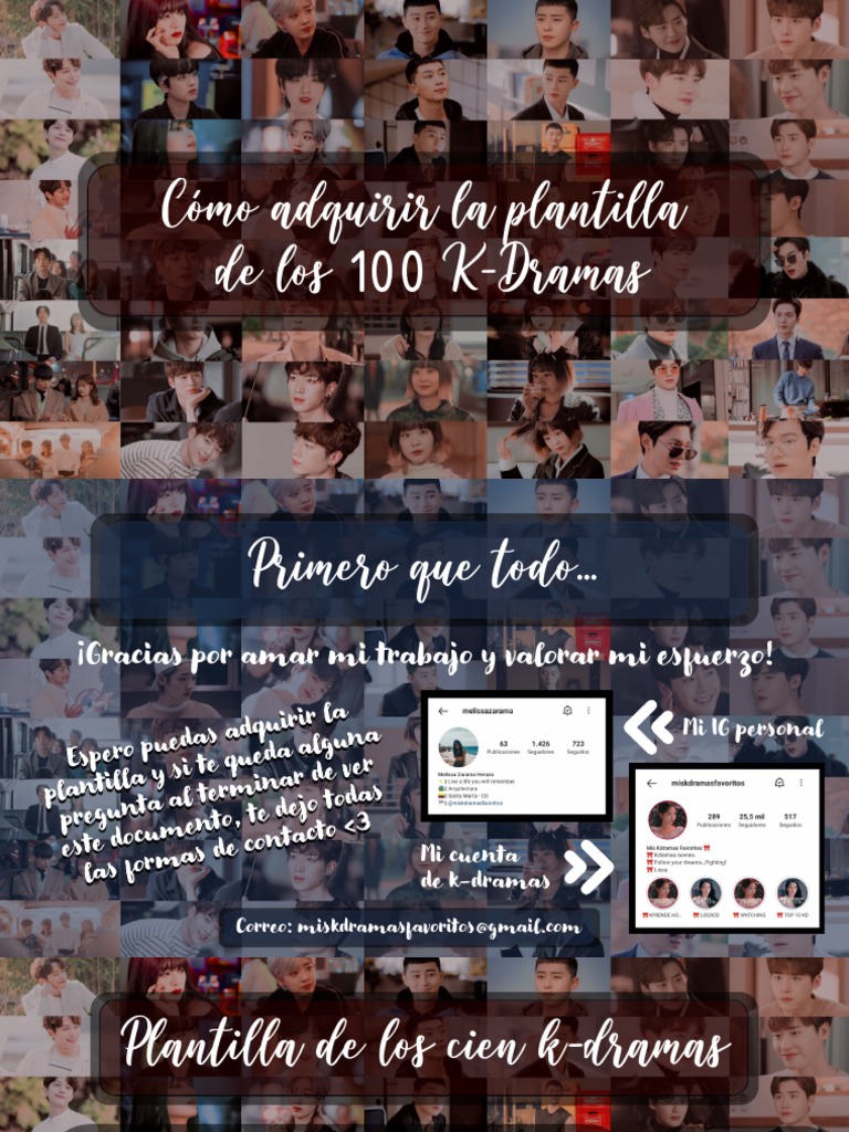 Cómo Obtener La Plantilla de Los 100 Kdramas | PDF