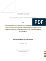 Valoración económica del servicio de secuestro de carbono en Seccsachaca