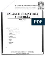 Serie 5. Balance de Materia y Energia