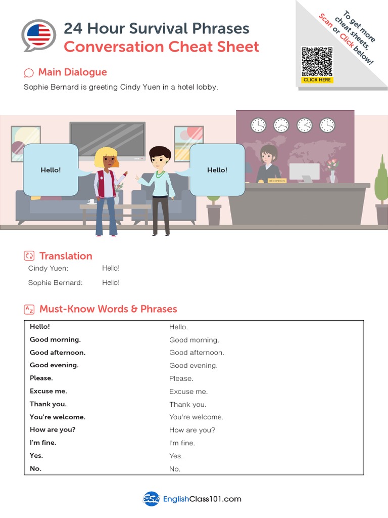 Essential Survival English Phrases | PDF