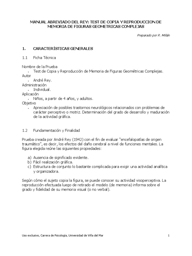 Manual del Test de Rey: Copia y Memoria | PDF | Rectángulo | Triángulo