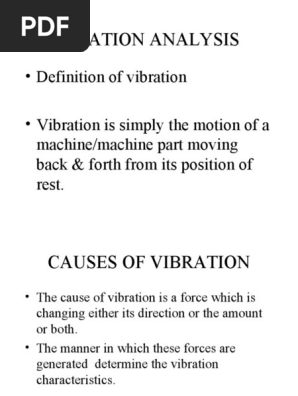 Vibration Analysis and Causes | PDF | Force