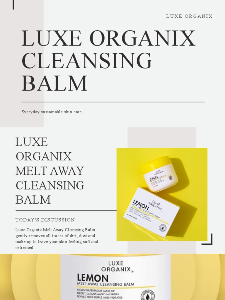 Luxe Organix Cleansing Balm PDF Chemical Compounds Chemical