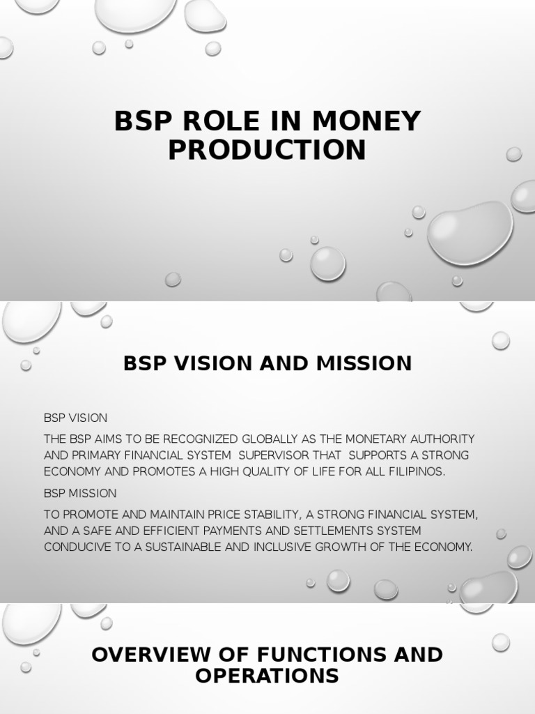 BSP Role in Money Production | PDF | Money | Banks