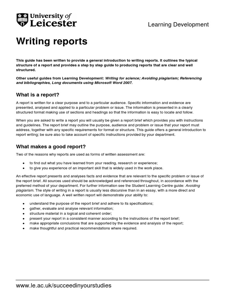 Writing Reports  PDF  Paragraph  Essays