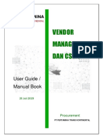 User Guide Vendor Management & CSMS (PIC VENDOR)