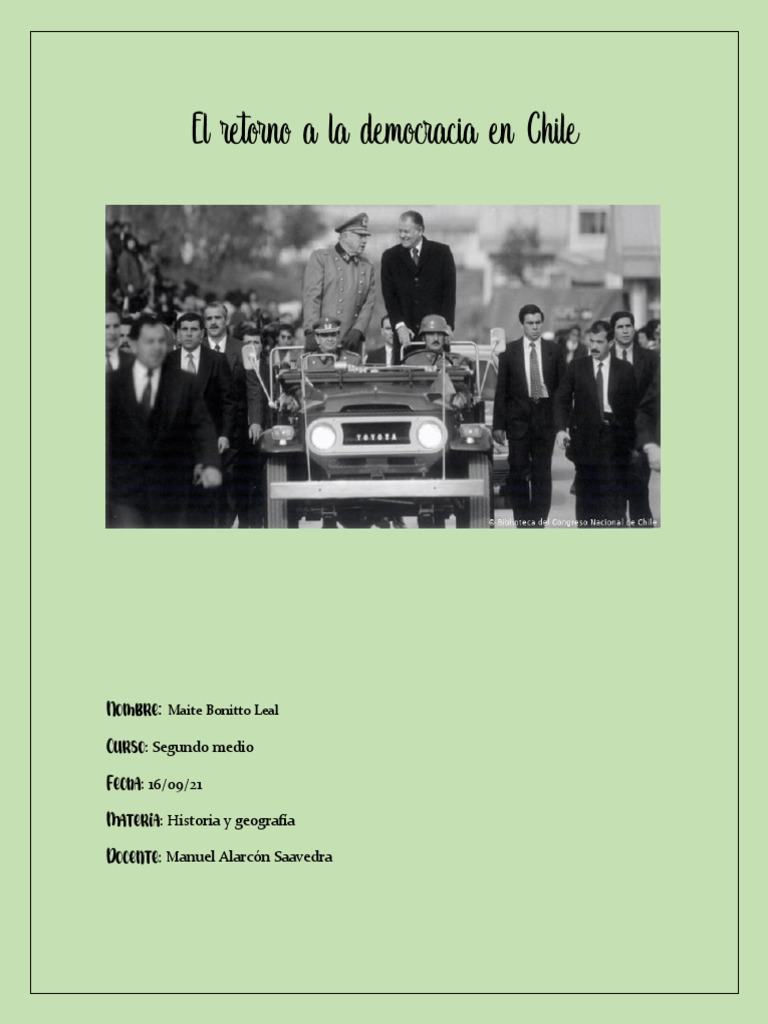 El Retorno A La Democracia en Chile by Elizabeth | PDF | Augusto ...