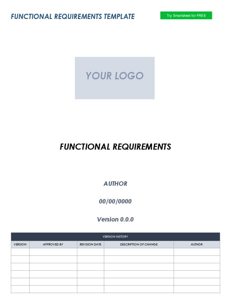 Functional Requirements Template | PDF | Usability | Reliability ...