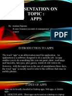 Presentation On Topic: Apps: By: Muskan Digwani 120025